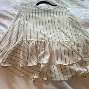 Pin stripe peplum top
